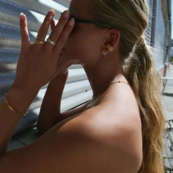 Juniper Wavy Twisted Bangle Bracelet Stainless Steel