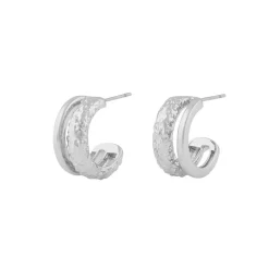 Lauren Double Oval Earring Plain Silver