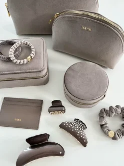 Leather Card Holder Dark Taupe