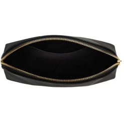 Leather Make-Up Pouch Large Black