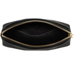 Leather Make-Up Pouch Small Black