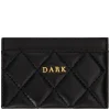 Leather Quilted Card Holder Black