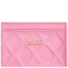 Leather Quilted Card Holder Bubblegum Pink
