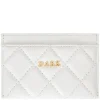 Leather Quilted Card Holder Off White