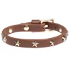 Leather Star Stud Bracelet Mini Congnac