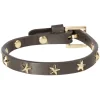 Leather Star Stud Bracelet Mini Chocolate Brown