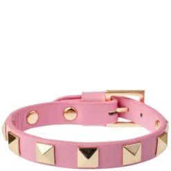 Leather Stud Bracelet Bubblegum Pink
