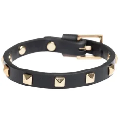 Leather Stud Bracelet Mini Black