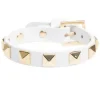 Leather Stud Bracelet White