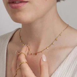 Lia Tiny Oval Necklace Stainless Steel 1pcs