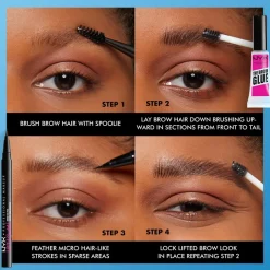 Lift & Snatch! Brow Tint Pen Ash Brown + NYX Professional Make Up The Brow Glue Clear