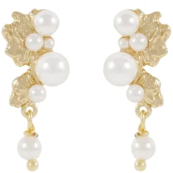 Line Earring Gold/White Onesize