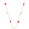 Linnea Heart Chain Necklace Red And Gold
