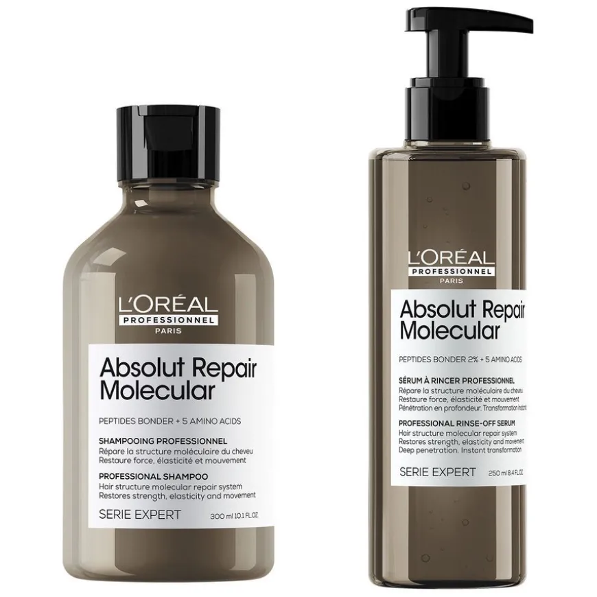L'Oréal Professionnel Repair Molecular Shampoo 300ml and Rinse-Out Serum