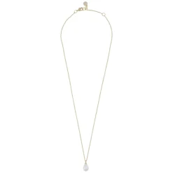 Lucy Drop Pendant Necklace Gold White 45cm