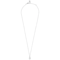Lucy Drop Pendant Necklace Silver White 45cm