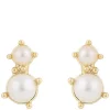 Lucy Mini Earrings Gold White Onesize