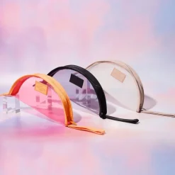 Lunar Flat Lay Makeup Pouch Pink and Orange