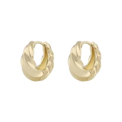 Lydia Big Twist Ring Earring Plain Gold Onesize