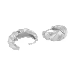Lydia Big Twist Ring Earring Plain Silver Onesize