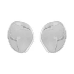 Malibu Big Coin Earring Plain Silver