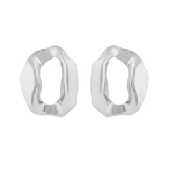 Malibu Big Earring Plain Silver