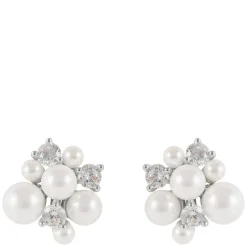 Mayfair Irregular Pearl Earring Silver/White