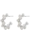 Mayfair Pearl Irregular Oval Earring Silver/White