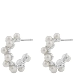 Mayfair Pearl Irregular Oval Earring Silver/White