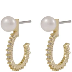 Mayfair Small Pearl Oval Earring Gold/White