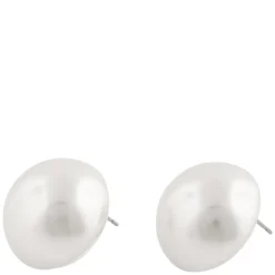 Megan Big Earring Silver/White Onesize