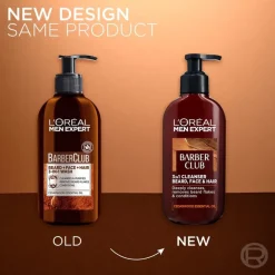 Men Expert Barber Club Beard + Face + Hair 3-In-1 Wash 200ml