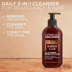 Men Expert Barber Club Beard + Face + Hair 3-In-1 Wash 200ml