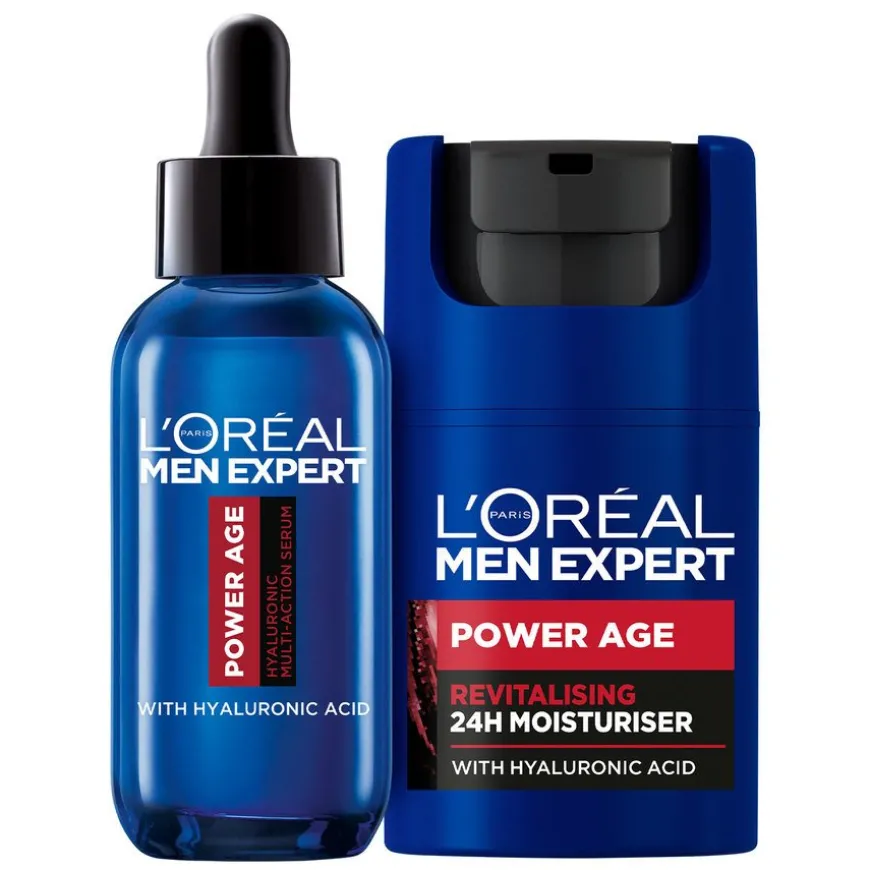 Men Expert Power Age Hyaluronic Multi-Action Serum 30ml + Power Age Revitalizing Moisturiser 50ml