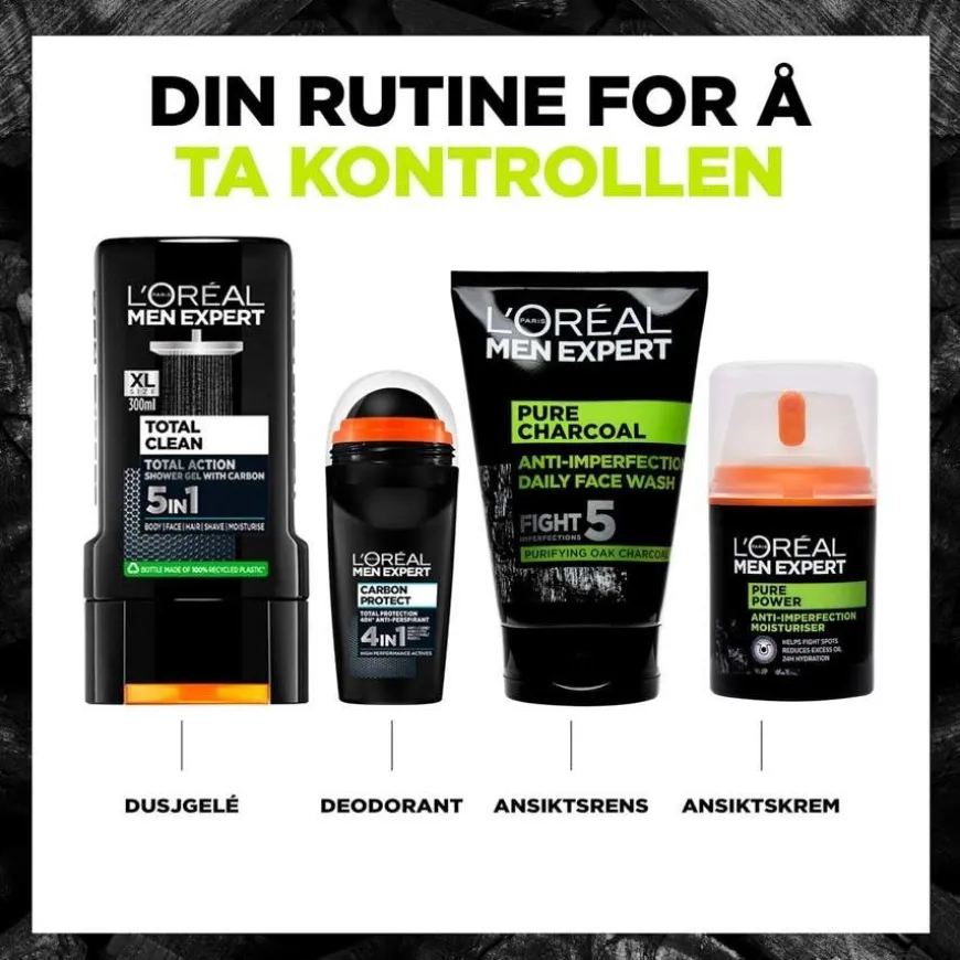 Men Expert Pure Carbon Anti-Imperfections Daily Face Wash 100ml