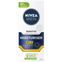 Men Sensitive Moisturiser Face Cream SPF15 75ml