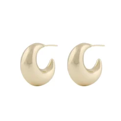 Millie Round Ear Plain Gold Onesize