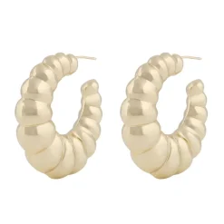 Millie Twisted Round Ear Plain Gold Onesize