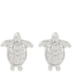 Mini Turtle Stud Earrings Silver