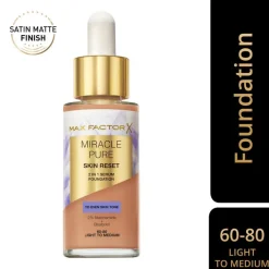 Miracle Pure Skin Reset 2 In 1 Serum Foundation Light To Medium 30ml