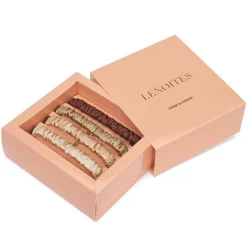 Mulberry Silk Skinny Scrunchies, Beige, Light Brown, Brown, Coffee 4pcs