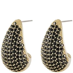 Naomi Big Drop Earring Gold/Black