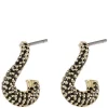 Naomi Small Irregular Oval Earring Gold/Black