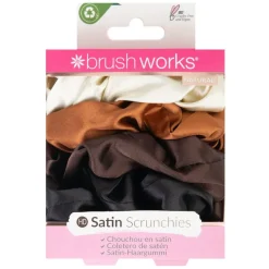 Natural Satin Scrunchies 4pcs