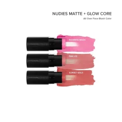 Nudies Matte + Glow Core All Over Face Blush Color Pink Ice 5g