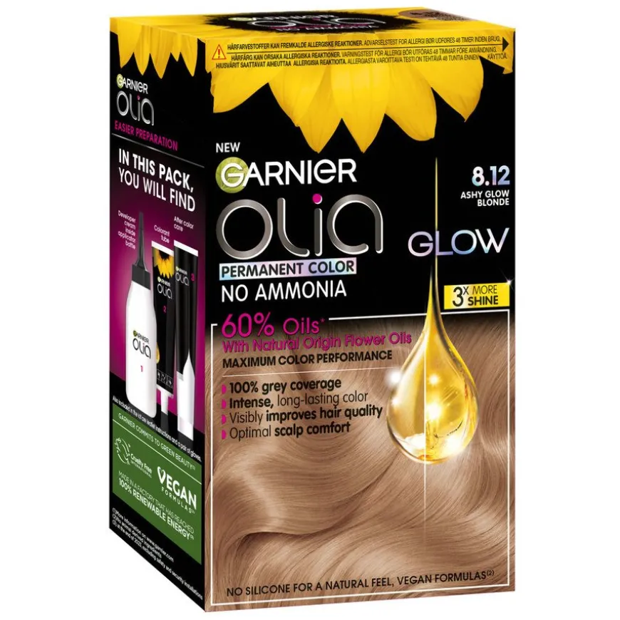 Olia Permanent Color 8.12 Ashy Glow Blonde 1pcs