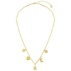 Orelia Bar Link & Molten Charm Necklace