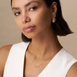 Orelia Cross Trio Thread Thru Necklace