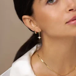 Orelia Mini Domed Huggie Hoops