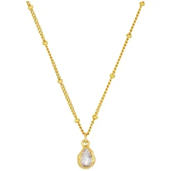 Orelia Organic Crystal Teardrop Necklace